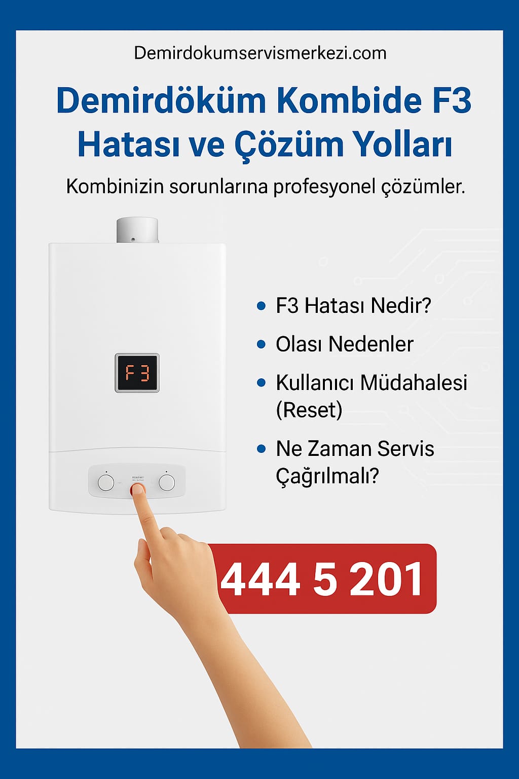 DemirDöküm Kombi F3 Arıza Kodu